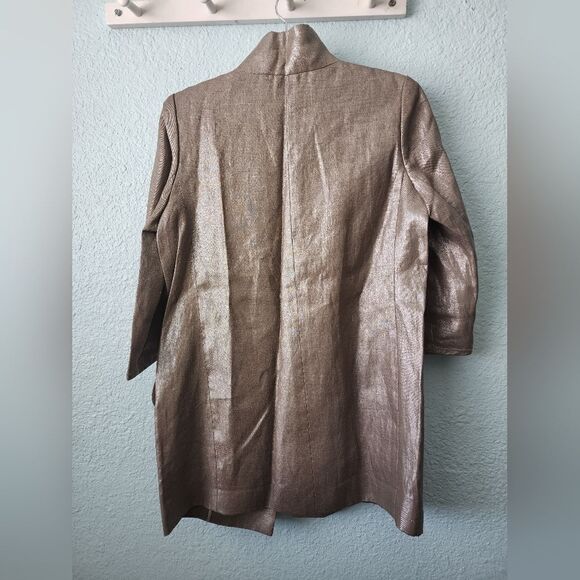 Per Se Ramie tunic style blazer jacket front oversize buttons NWOT 3/4 sleeve - Picture 4 of 8